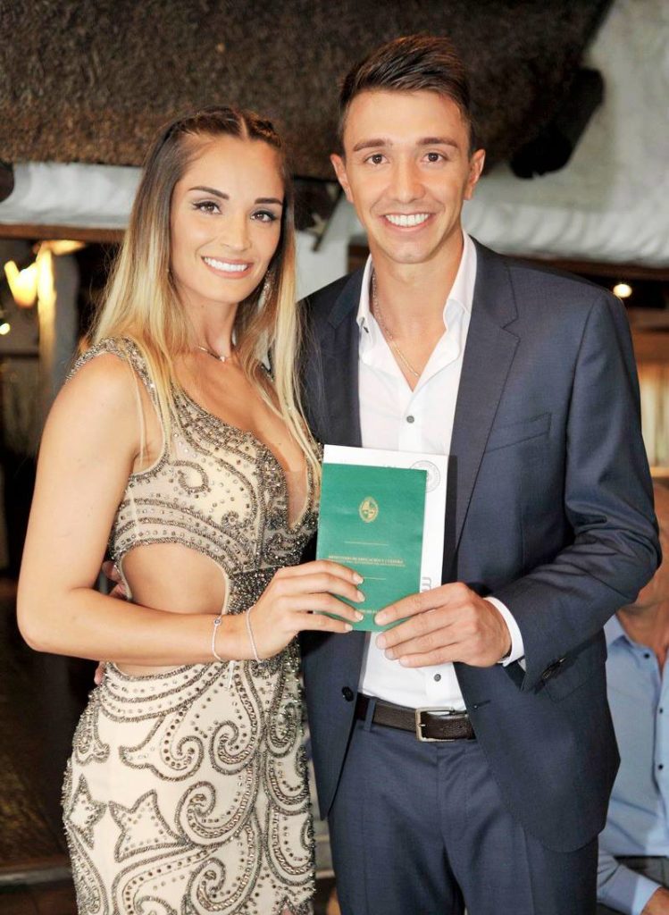 Fernando Muslera and Patricia Callero