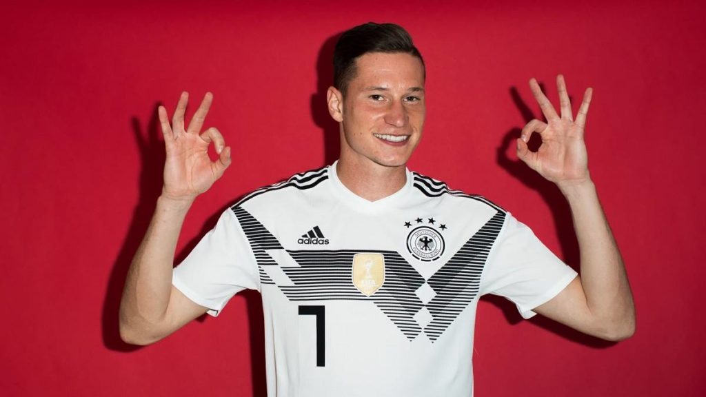 Julian Draxler of Germany poses for a portrait during the official FIFA World Cup 2018 portrait session