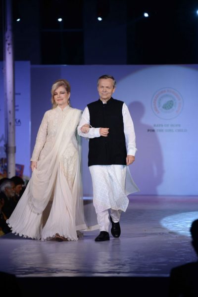 The Ambassador of Norway in Rahul Mishra _ his wife in Rohit Bal
