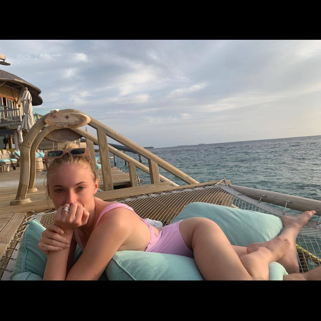 Sophie Turner Shows Off Sparkly Wedding Band on Honeymoon