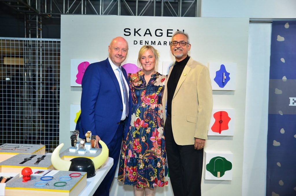 (L-R) Mr. Freddy Svane,Anita Vogel,Johnson Verghese at Skagen Jewelry Launch 1