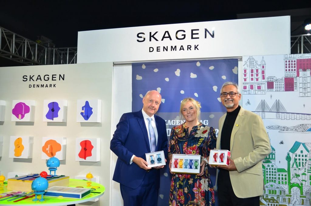 (L-R) Mr. Freddy Svane,Anita Vogel,Johnson Verghese at Skagen Jewelry Launch 2