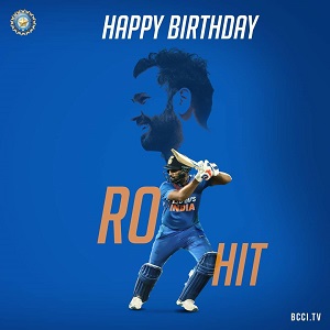 Rohit Sharma recieves wishes from teammates on birthday.